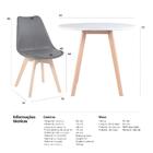 Kit - Mesa De Jantar Leda 90 Cm Branco + 2 Cadeiras Estofadas