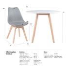 Kit - Mesa De Jantar Leda 90 Cm Branco + 3 Cadeiras Estofadas