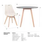 Kit - Mesa De Jantar Leda 90 Cm Preto + 2 Cadeiras Estofadas