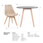 Kit - Mesa De Jantar Leda 90 Cm Preto + 2 Cadeiras Estofadas