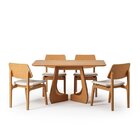 Kit Mesa De Jantar Paineira 140 Cm E 4 Cadeiras Jandaia Cabec