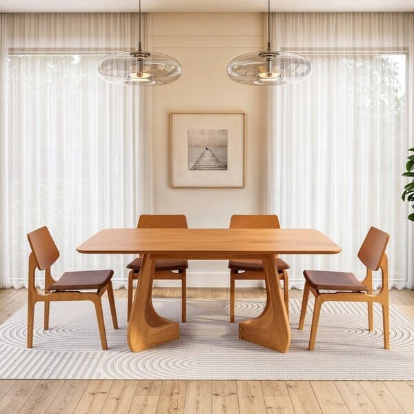 Kit Mesa De Jantar Paineira 180cm E 4 Cadeiras Jandaia Cabeca