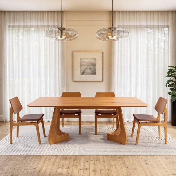 Kit Mesa De Jantar Paineira 210cm E 4 Cadeiras Jandaia Cabeca