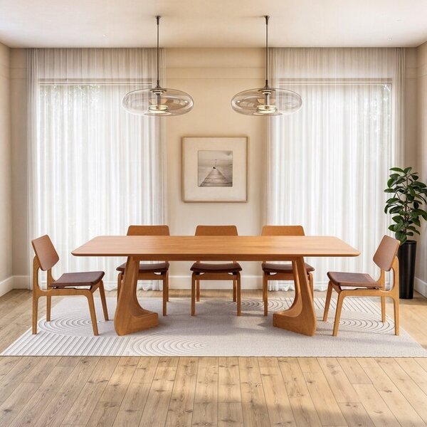 Kit Mesa De Jantar Paineira 240cm E 5 Cadeiras Jandaia Cabeca