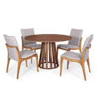 Kit Mesa De Jantar Redonda 120cm Gabi Noronha Com 4 Cadeiras