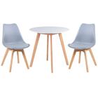 Kit - Mesa De Jantar Redonda 70 Cm Branco + 2 Cadeiras Leda C