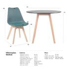 Kit - Mesa De Jantar Redonda 90 Cm Preto + 4 Cadeiras Estofad