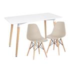 Kit - Mesa De Jantar Retangular Eames 60 X 120 Cm Branco + 2