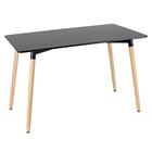Kit - Mesa De Jantar Retangular Eames 60 X 120 Cm Preto + 2 C