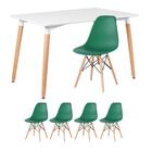Kit - Mesa De Jantar Retangular Eames 80 X 120 Cm Branco + 4
