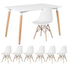 Kit - Mesa De Jantar Retangular Eames 80 X 120 Cm Branco + 6