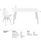Kit - Mesa De Jantar Retangular Eames 80 X 140 Cm Branco + 4