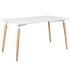 Kit - Mesa De Jantar Retangular Eames 80 X 140 Cm Branco + 4