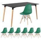 Kit - Mesa De Jantar Retangular Eames 80 X 140 Cm Preto + 6 C