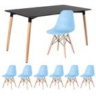 Kit - Mesa De Jantar Retangular Eames 80 X 140 Cm Preto + 6 C