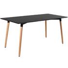 Kit - Mesa De Jantar Retangular Eames 80 X 160 Cm Preto + 4 C