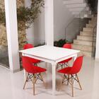 Kit Mesa De Jantar Robust 110x90 Branca + 04 Cadeiras Charles