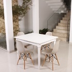Kit Mesa De Jantar Robust 110x90 Branca + 04 Cadeiras Charles