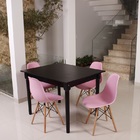 Kit Mesa De Jantar Robust 110x90 Preta + 04 Cadeiras Charles