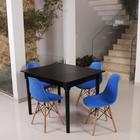 Kit Mesa De Jantar Robust 110x90 Preta + 04 Cadeiras Charles