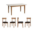 Kit Mesa De Jantar Tangará 160cm E 4 Cadeiras Pitanga Cabecas