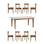 Kit Mesa De Jantar Tangará 210cm E 8 Cadeiras Pitanga Cabecas