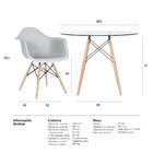 Kit - Mesa De Vidro Eames 100 Cm + 4 Cadeiras Eiffel Daw Cinz