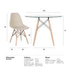 Kit - Mesa De Vidro Eames 100 Cm + 4 Cadeiras Eiffel Dsw Nude