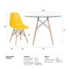 Kit - Mesa De Vidro Eames 100 Cm + 5 Cadeiras Eiffel Dsw Amar