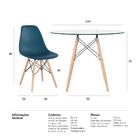 Kit - Mesa De Vidro Eames 100 Cm + 5 Cadeiras Eiffel Dsw Azul