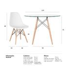 Kit - Mesa De Vidro Eames 100 Cm + 5 Cadeiras Eiffel Dsw Bran