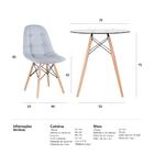 Kit - Mesa De Vidro Eames 70 Cm + 2 Cadeiras Estofadas Eiffel