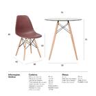 Kit - Mesa De Vidro Eames 70 Cm + 4 Cadeiras Eiffel Dsw Marrom