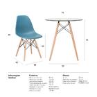 Kit - Mesa De Vidro Eames 70 Cm + 4 Cadeiras Eiffel Dsw Turqu