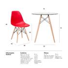 Kit - Mesa De Vidro Eames 70 Cm + 4 Cadeiras Eiffel Dsw Verme