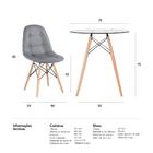 Kit - Mesa De Vidro Eames 70 Cm + 4 Cadeiras Estofadas Eiffel
