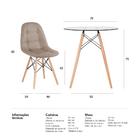 Kit - Mesa De Vidro Eames 70 Cm + 4 Cadeiras Estofadas Eiffel