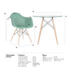 Kit - Mesa De Vidro Eames 80 Cm + 2 Cadeiras Eames Daw Verde