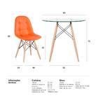 Kit - Mesa De Vidro Eames 80 Cm + 4 Cadeiras Estofadas Eiffel