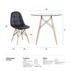 Kit - Mesa De Vidro Eames 80 Cm + 4 Cadeiras Estofadas Eiffel