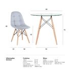 Kit - Mesa De Vidro Eames 80 Cm + 4 Cadeiras Estofadas Eiffel