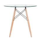 Kit - Mesa De Vidro Eames 80 Cm + 4 Cadeiras Estofadas Eiffel