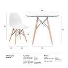 Kit - Mesa De Vidro Eames 90 Cm + 4 Cadeiras Eiffel Dsw Branco