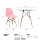 Kit - Mesa De Vidro Eames 90 Cm + 4 Cadeiras Eiffel Dsw Rosa