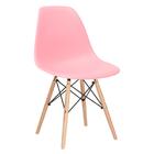Kit - Mesa De Vidro Eames 90 Cm + 4 Cadeiras Eiffel Dsw Rosa