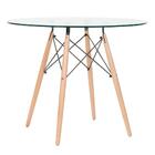 Kit - Mesa De Vidro Eames 90 Cm + 4 Cadeiras Eiffel Dsw Verde
