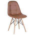 Kit - Mesa De Vidro Eames 90 Cm + 5 Cadeiras Estofadas Botonê