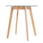 Kit - Mesa De Vidro Leda 70 Cm + 3 Cadeiras Estofadas Leda Ci