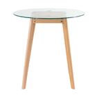 Kit - Mesa De Vidro Leda 70 Cm + 4 Cadeiras Estofadas Leda Cr