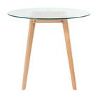 Kit - Mesa De Vidro Leda 80 Cm + 2 Cadeiras Estofadas Leda Ve